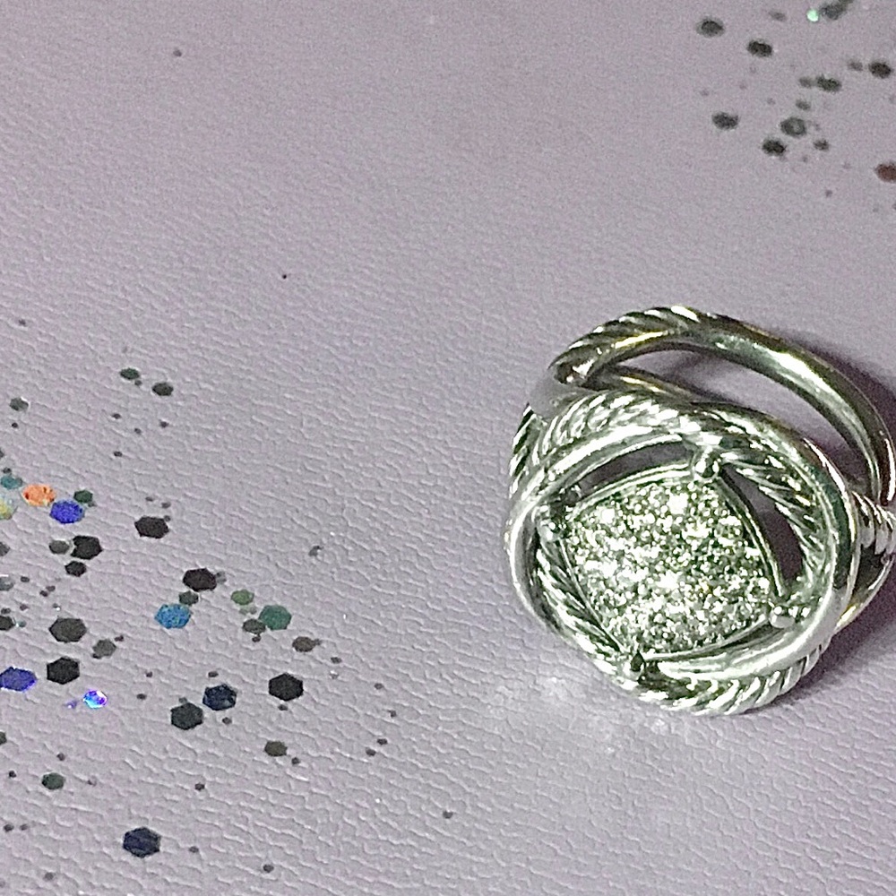 Silver Pavé Knot Ring - Women's Jewelry